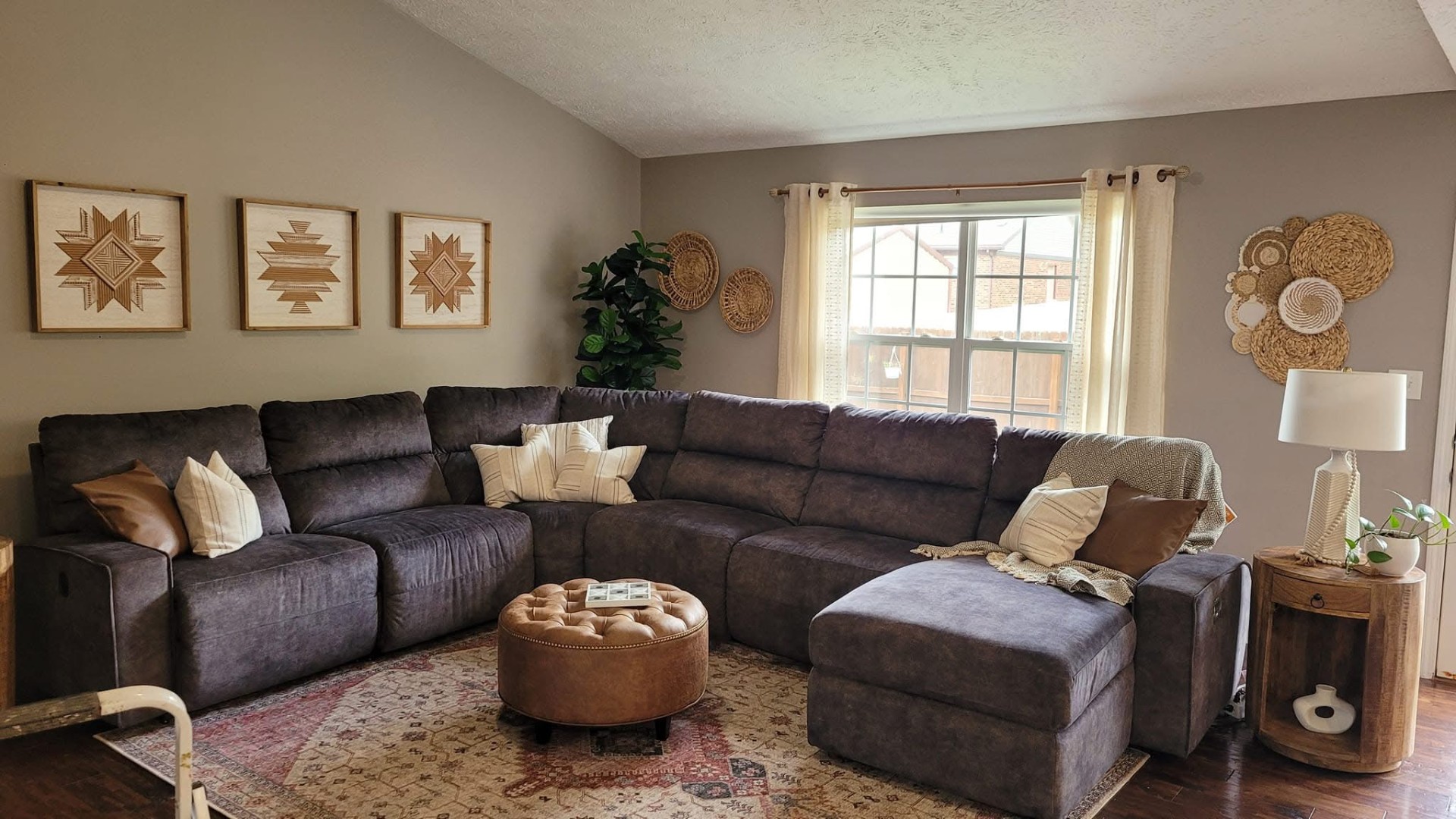 Beautifully designed modern farmhouse living room interior